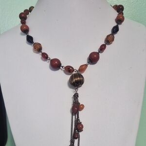 Source Unknown Brown and Black Beaded Necklace